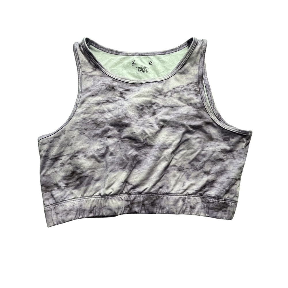 Xersion 2XL Purple Tie-Dye High Neck Sports Bra